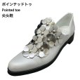 画像1: No.959 / Silver leather pointed toe (シルバー) (1)